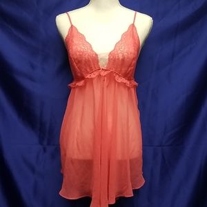 Victoria's Secret XL Pink Chiffon Hi-Low Slip
